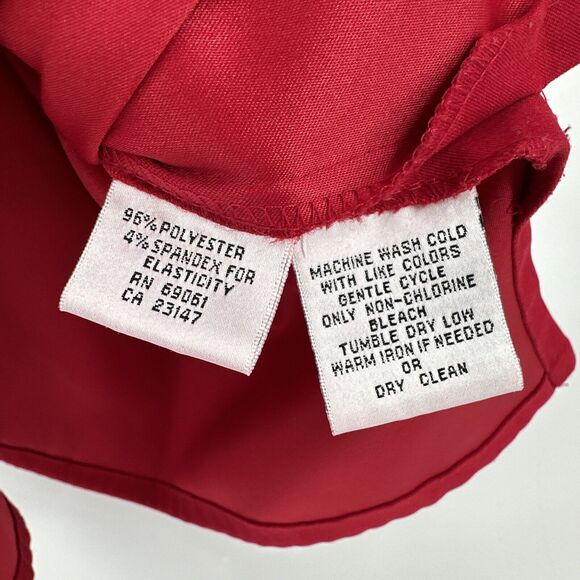 Vintage Talbots Blouse Womens Large Stretch Red Button Up Shacket Classic - Picture 7 of 8